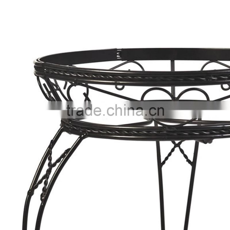 2016 Fashion high quality popular display black Metal wire flower pot stand