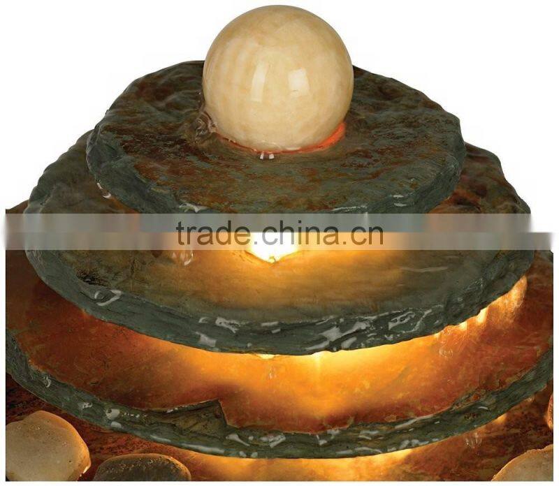 Pyramid Lighted Table Fountain