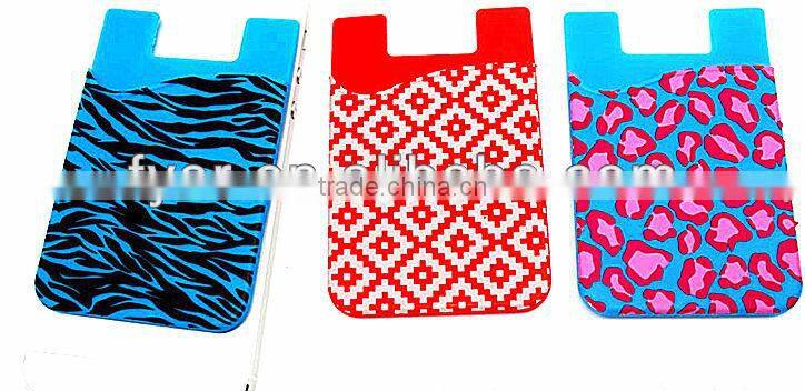 Custom made color Self-adhesive silicone mobile phone smart wallet