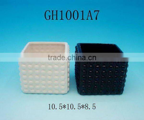 3.9inch Square ceramic flower pot