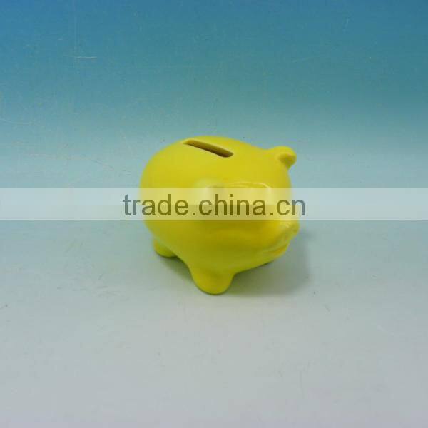 Single color ceramic coin bank money box