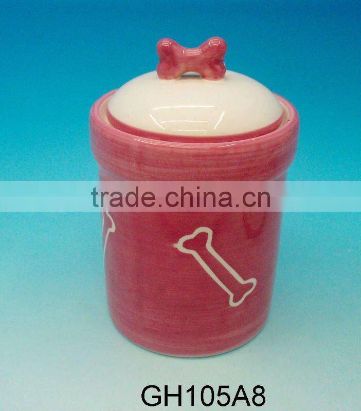 Ceramic Dog jar with Lid