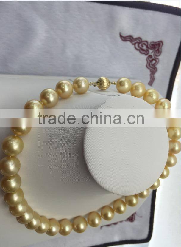 13-14mm gold South Sea Pearl with 14K Gold clasp necklace