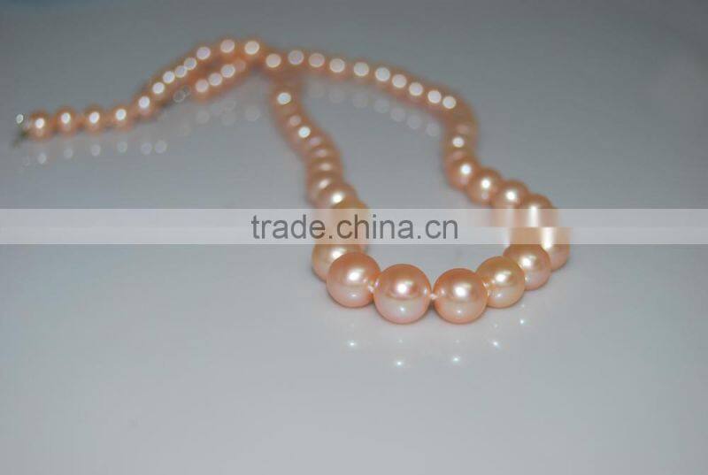 Pretty 3-4mm Pink Freshwater Pearl Necklace 925 Sterling Silver Clasp