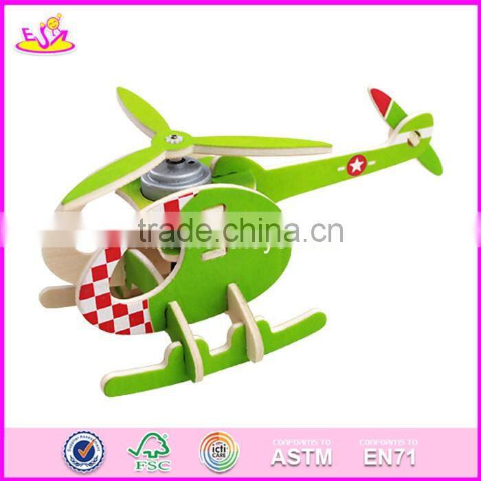 2017 New design kids assemble puzzle airplane wooden creative toys W03B069