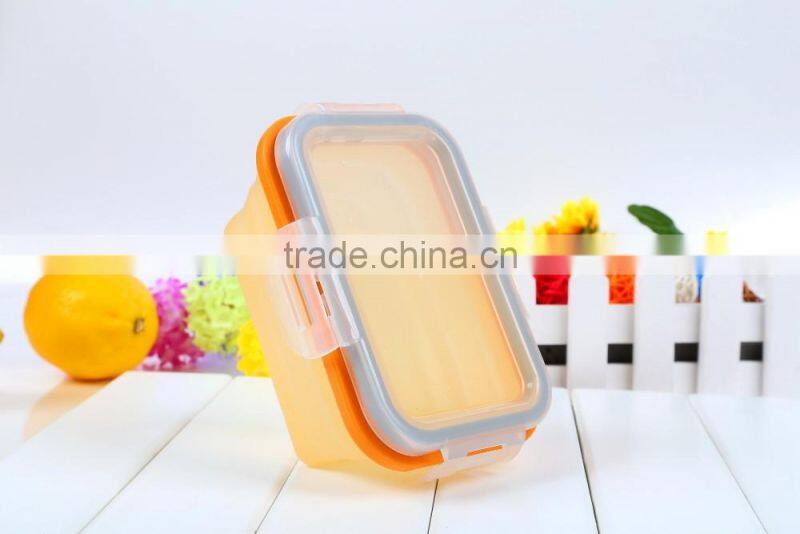 4 sizes Collapsible Silicone storage container / Silicone Folding Lunch Box