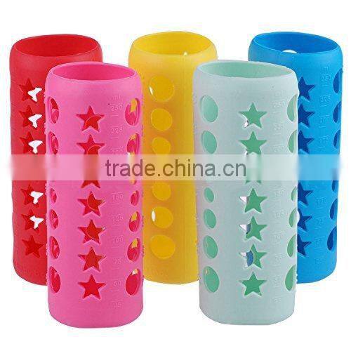 Various Size Glass Baby Water Bottle With Silicone Sleeve