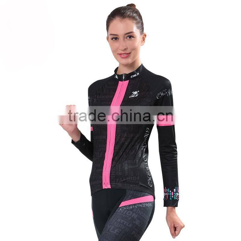 Wholesale women cycling wear jersey+trouser long sleeve bicycle sets bike clothes Custom Cycling Jersey set Sublimation