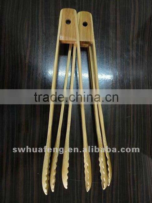 2017 Natural bamboo kitchenware tongs clip