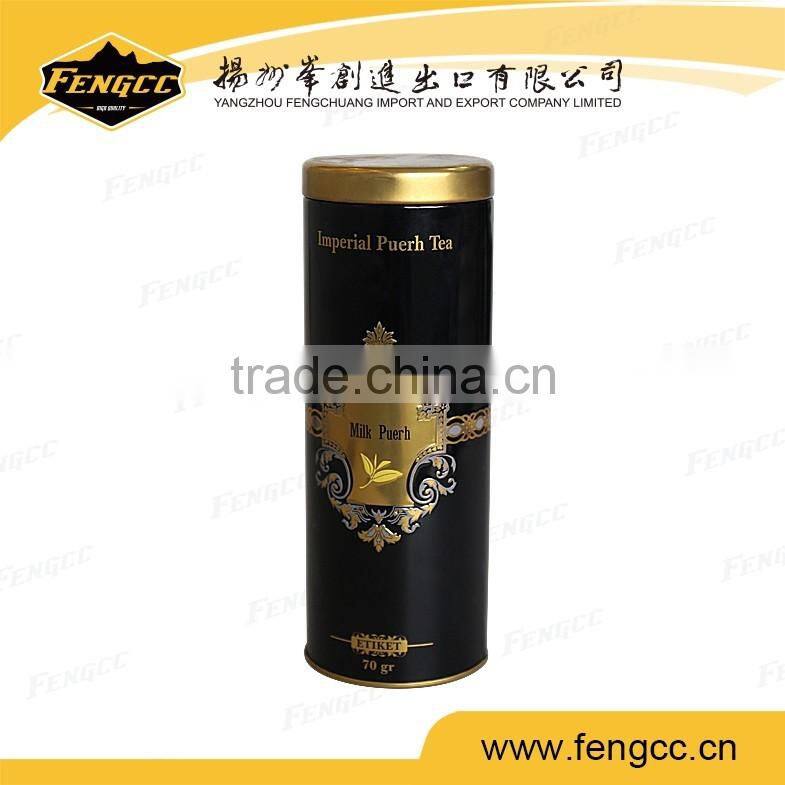 Thin cylinder tin box with 4c color print around for food