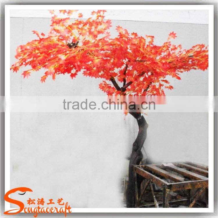 artificial red leaves maple tree for decoration indoor artificial trees