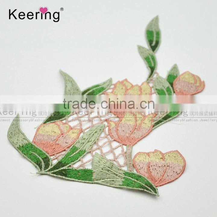 New Arrival Iron On Embroidery Patch Flower Appliques Of Garment From Keering WEF-757