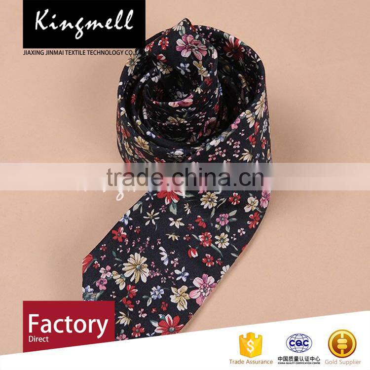 Custom made floral digital printed 100% cotton neckties for men