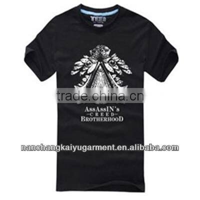 2014 mens round collar clothing/cotton/silk screen printed t-shirts with short sleeves