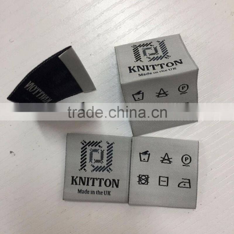 2016 Hot sales custom high density damask Woven Labels clothing labels
