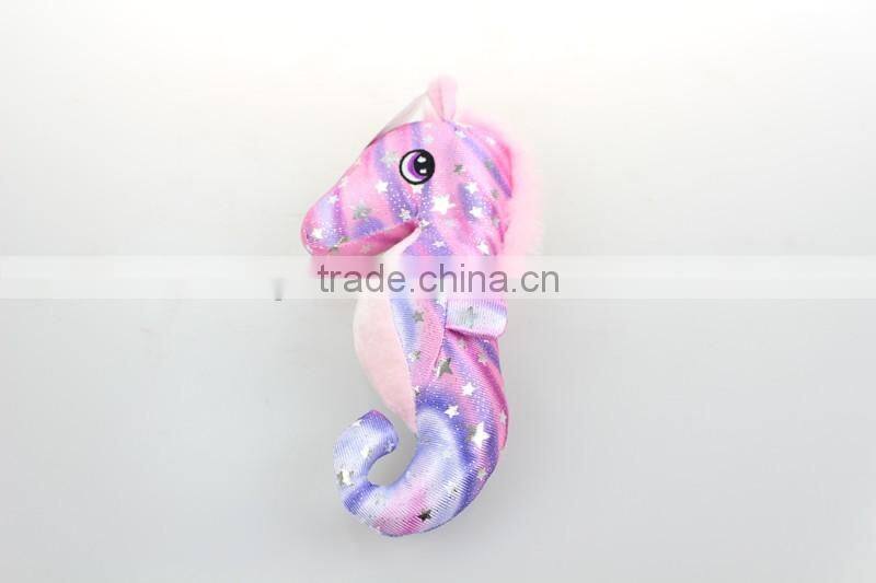 Light colorful new design playing sea horse plush toy with sand