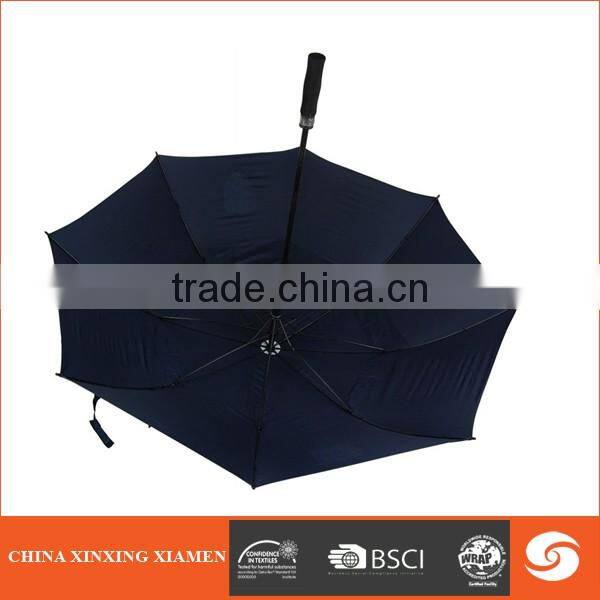 Blue polyester material cheap auto open 2 fold umbrella for outdoor