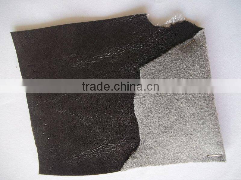 PU arfificial leather, pu synthetic leather stocklot for shoes, furniture and bags