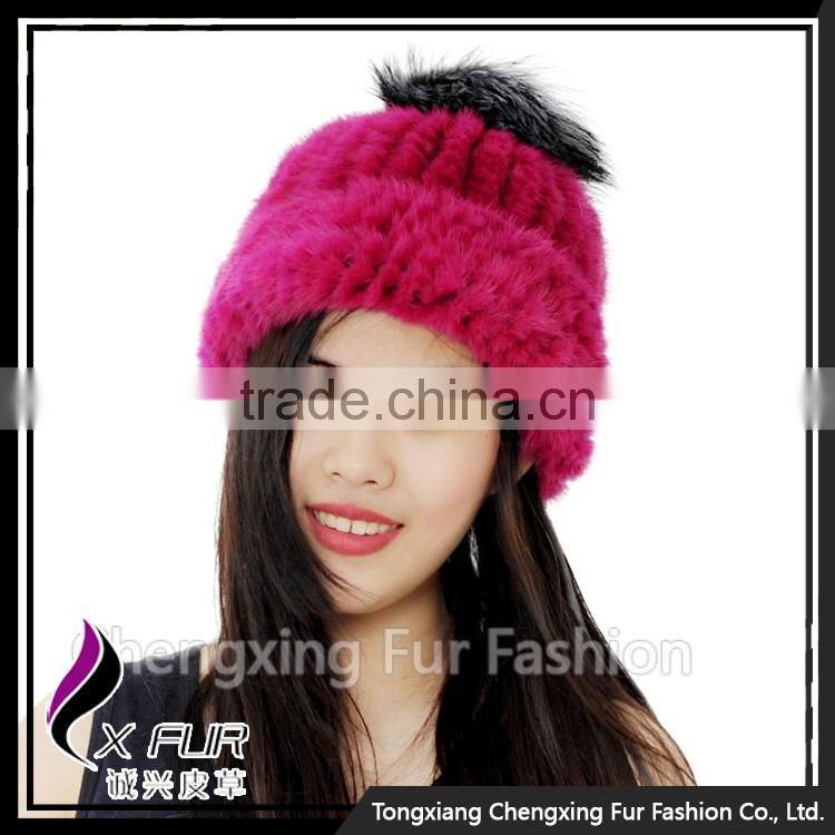 CX-C-239Q Winter Fur Hat For Women Knitted Mink Fur Hat