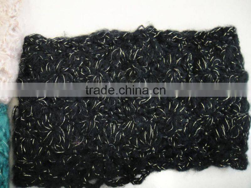 2016 Fashion new stylish gold threads crochet mohair headband for winter