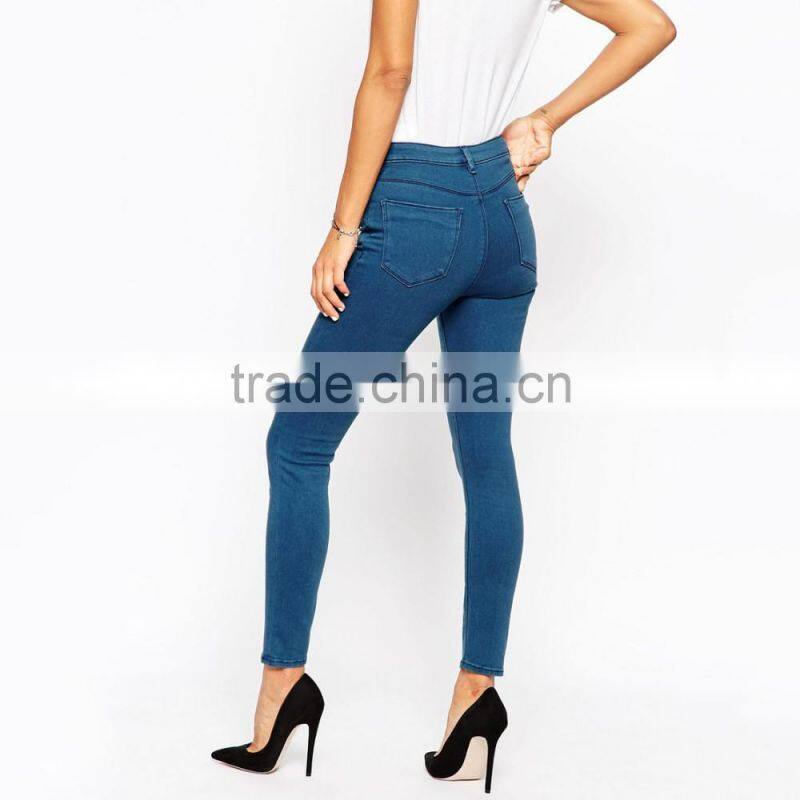 dark blue plain custom casual legging jeans for women from China