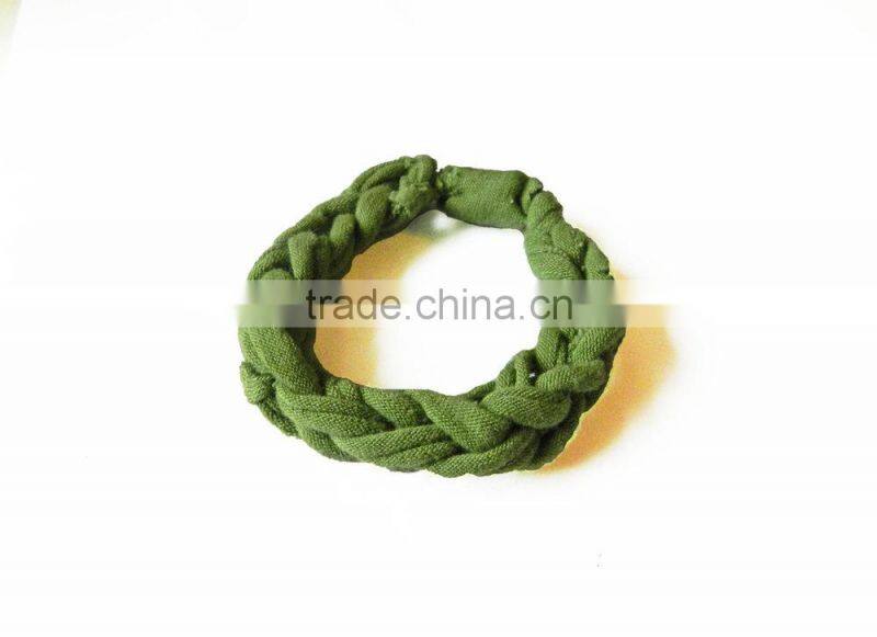 fabric cloth metal chain wrap Bracelet, hand woven silk bracelet, Korea silk ribbon bow bracelet