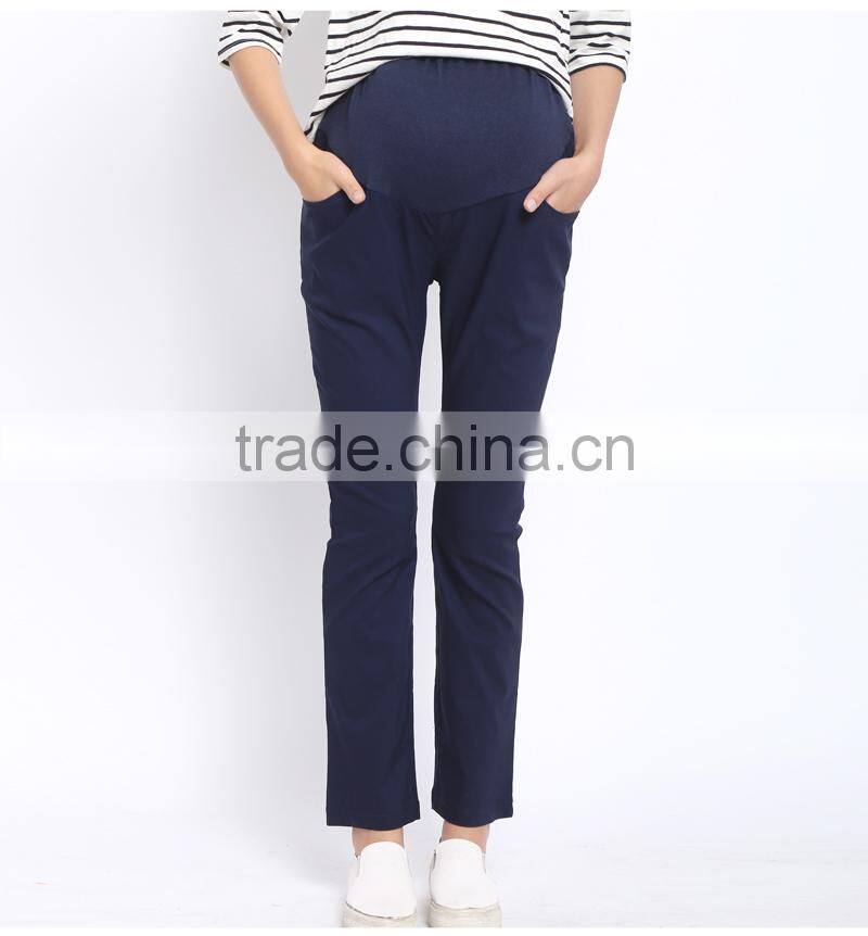 Plus Size Stretch Maternity Clothes Belly Band Trousers Straight Cut Pregnant Pants Maternity Pants