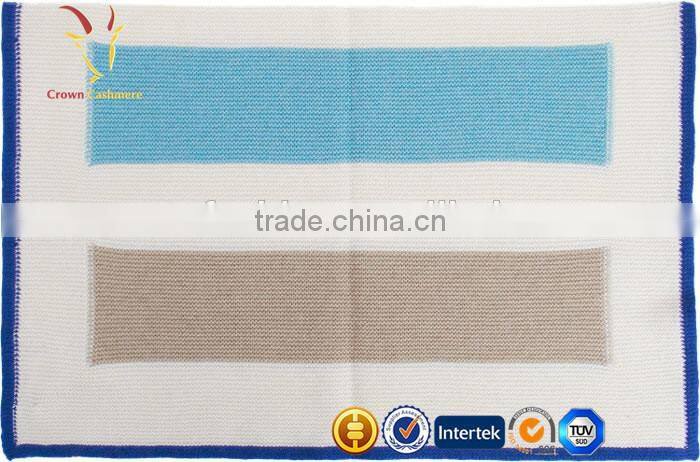 Super Soft Luxury Intarsia Knitted Cashmere Warm Baby Blanket