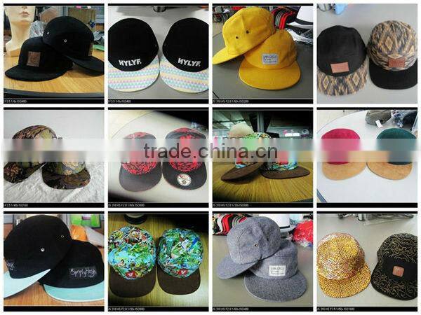 2014 Wholesale Cheap Custom 5 Panel Leather Strap Back hats With Metal Buckle