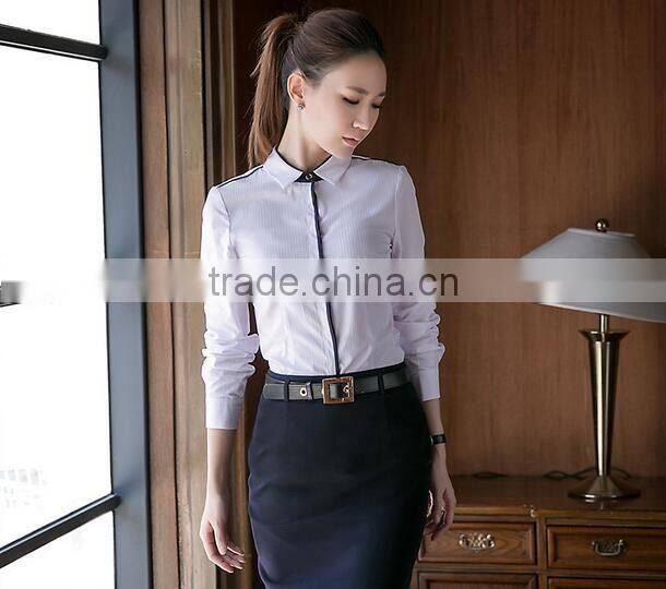 Ladies's Blouses Top Formal Woman Business Office Long Sleeve Slim Shirt