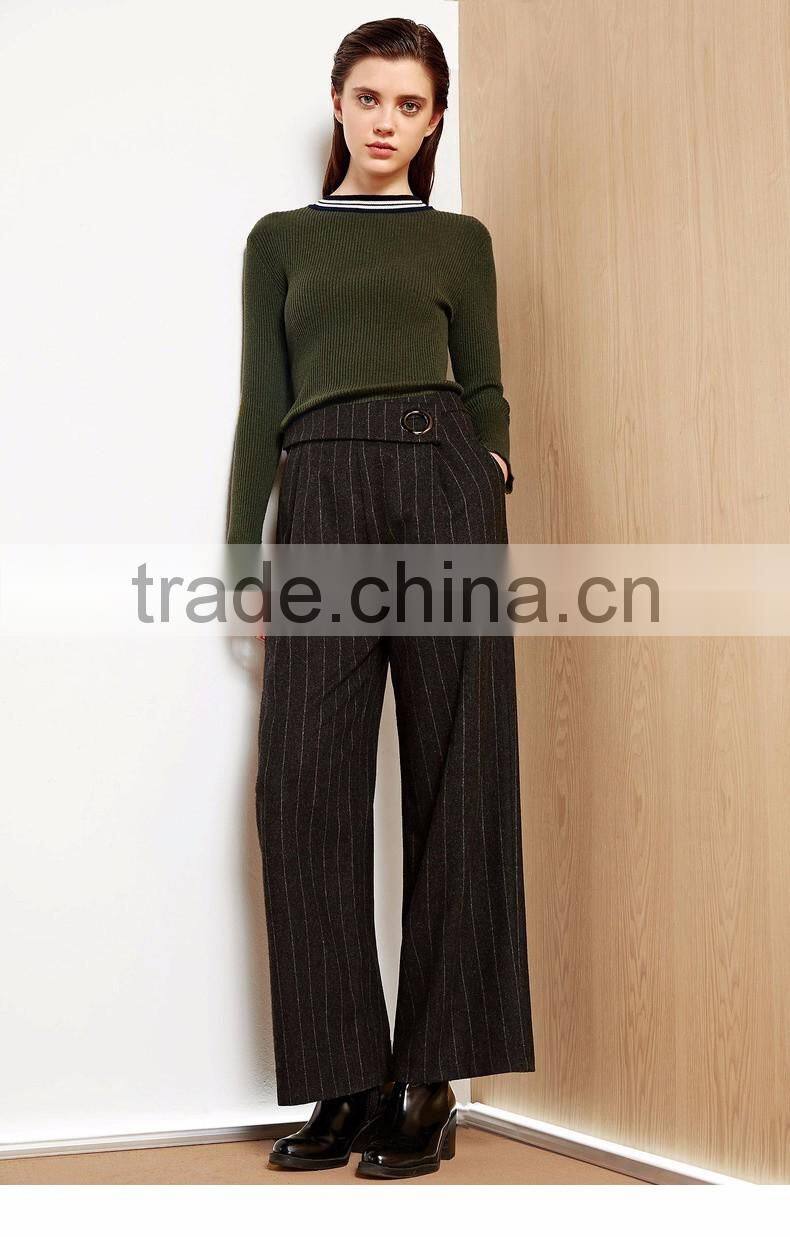 Green color women sweater 2017 fashion round-neck pullover sweater