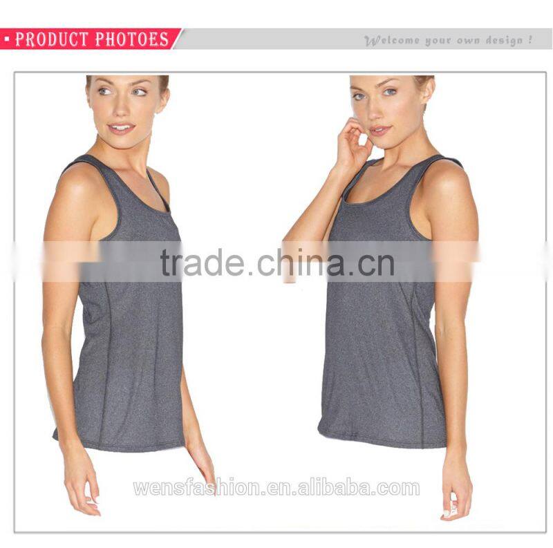 Women workout clothing nylon spandex Low yoga wear fitness gym tank top