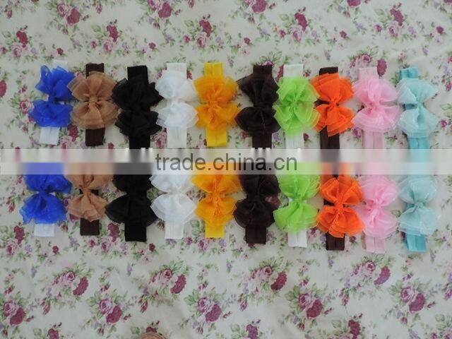 2017Lovely Style Princess Girls Hair Accessories Bowknot Elastic Headband Girls Many Colors Choice