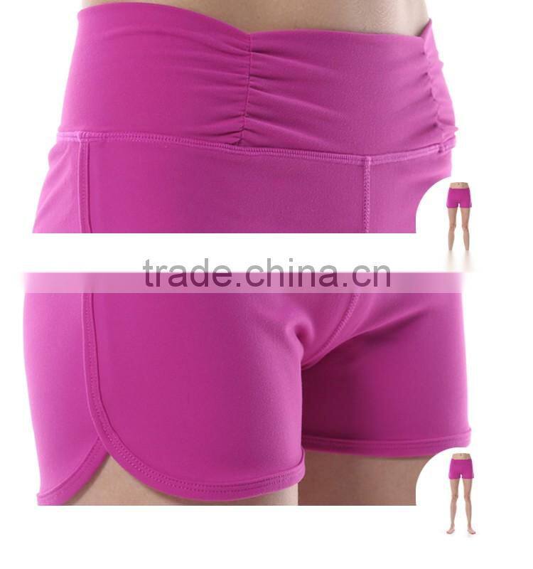 High quality women gym shorts custom fitness yoga pants in guangzhou manufacturer