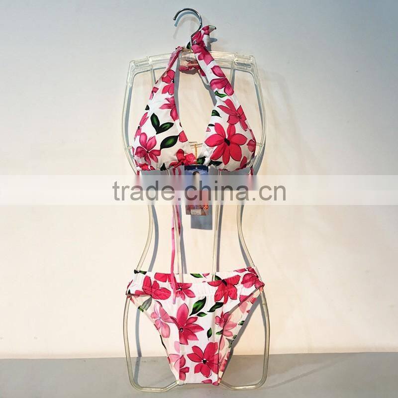 Lace halter swimsuit sexy split swimsuit thong bikini beach