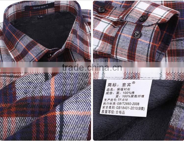 Latest shirt designs for men 2016 plaid flannel cotton windproof warm comfortable men's dress shirt