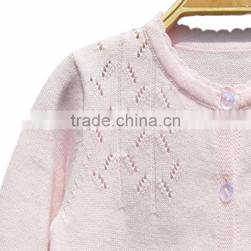 Wholesale Long sleeves Round Neck High Quality Girl Sweater Cardigan