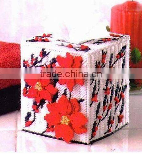 DIY goods,3D Cross stitch Embroidery.beautiful.Tissue Box-010-01