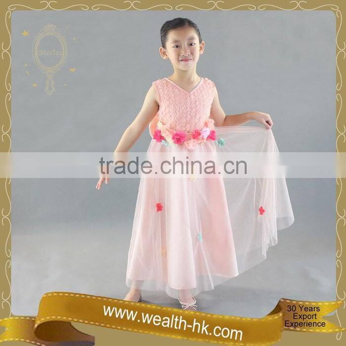 Vintage Flower Girls Princess Long Dress