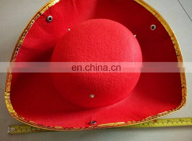 Tricorn Felt Red Novelty Navy Cavalier Captain Morgan Pirate Hats HPC-0254