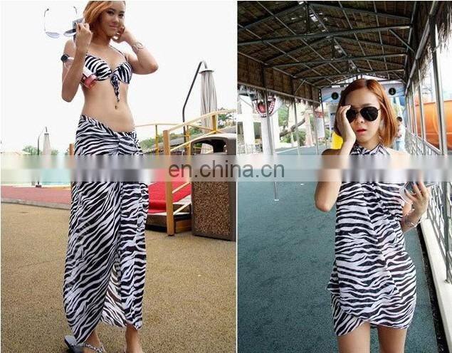 Beach Scarf with zebra pattern