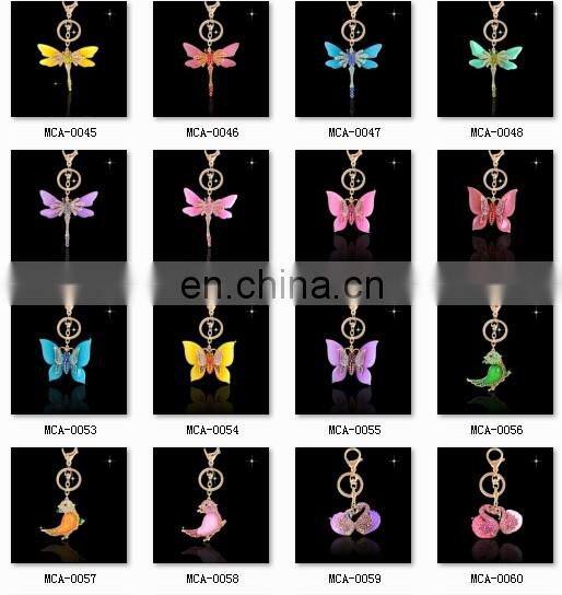 Fashion Crystal rhinestone beads mini toad keychain MCA-0312