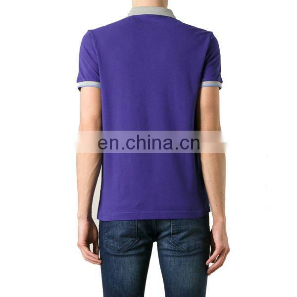 two buttons neck purple cotton mens golf polo shirts grey rib collar hot seller 2017