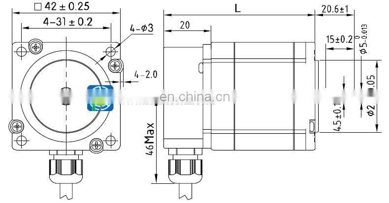 Waterproof 42mm NEMA 17 stepper motor for Waterjet CNC routers