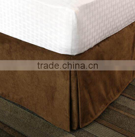 luxury 5 star decorative 100% polyster hotel bed skirt queen bed skirt