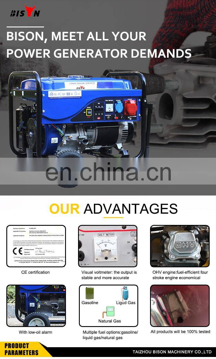 BISON CHINA 190F 15hp 6400 watt BS7500 Single Phase 220v Gasoline Generator