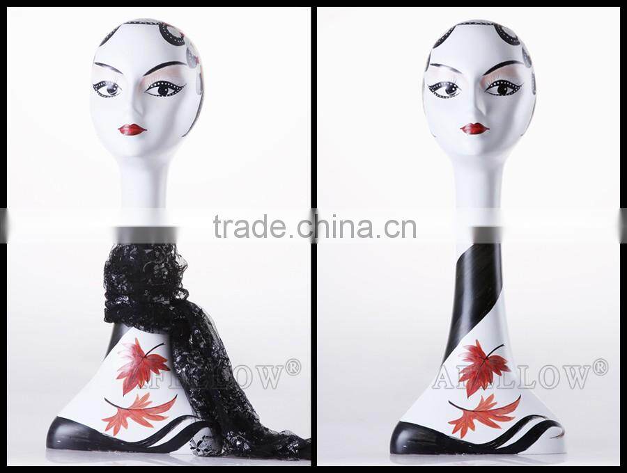 Wholesale Cheaper Head Mannequin, RetroStyle mannequin head Window Dispaly Plastic Female Head Realistic head manikin,H1060