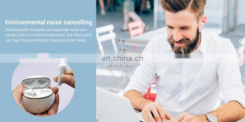 Noise cancellation BE70 qcc3020 moice earphone BT5.0 Hifi stereo wireless earbuds headphone with charging box