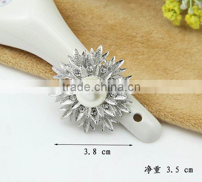 wholsale fashion silver gold crystal rhinestone diamond pearl wedding bouquet airplane brooch