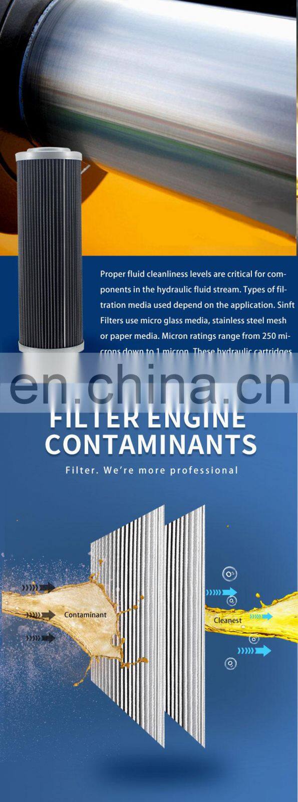 Perforated metal mesh suction PI8315DRG40 filter element tubes